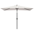 Bowery Hill Contemporary Polyester Steel Garden Parasol in Sandy White