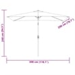 Bowery Hill Contemporary Polyester Steel Garden Parasol in Sandy White