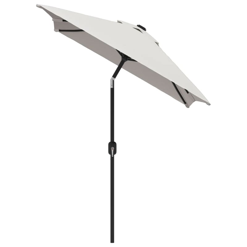 Bowery Hill Contemporary Polyester Steel Garden Parasol in Sandy White