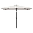 Bowery Hill Contemporary Polyester Steel Garden Parasol in Sandy White