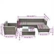 Bowery Hill Contemporary Synthetic Poly Rattan Lounge Set in Gray