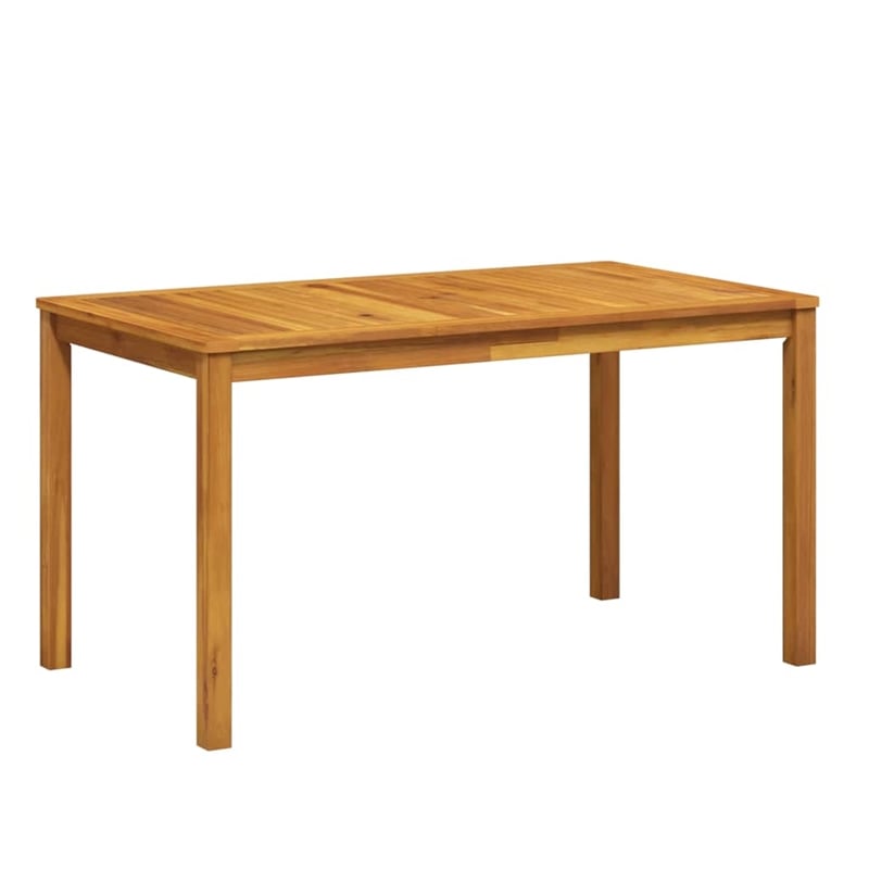 Bowery Hill Solid Acacia Wood Medium Durable Garden Table in Brown