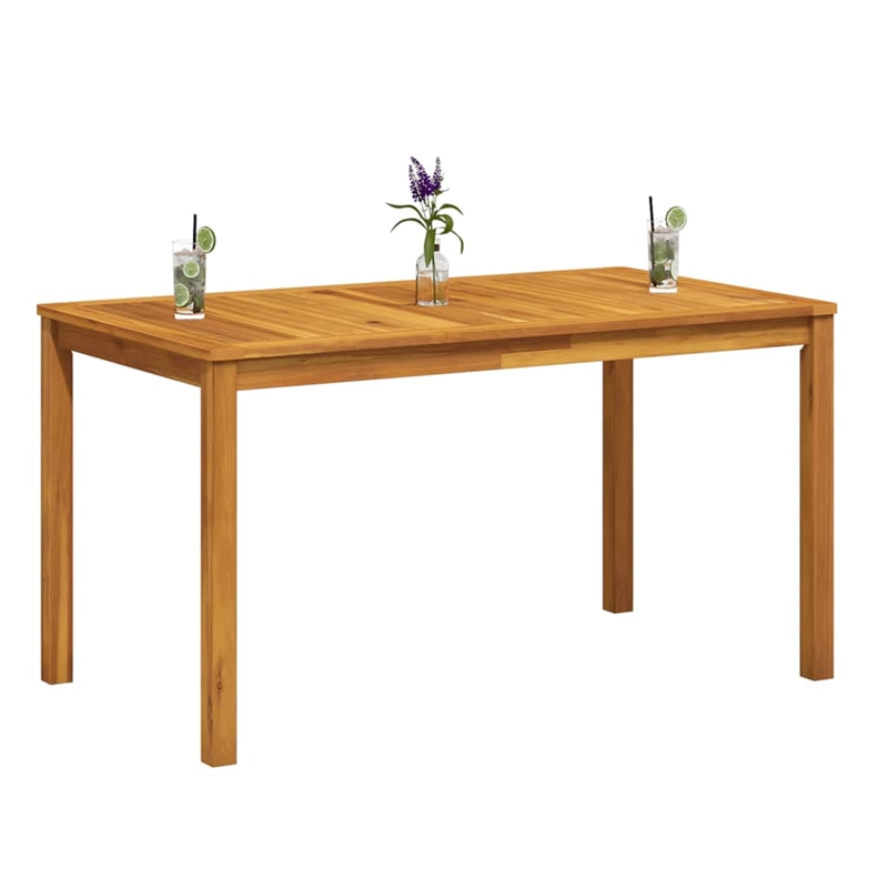 Bowery Hill Solid Acacia Wood Medium Durable Garden Table in Brown