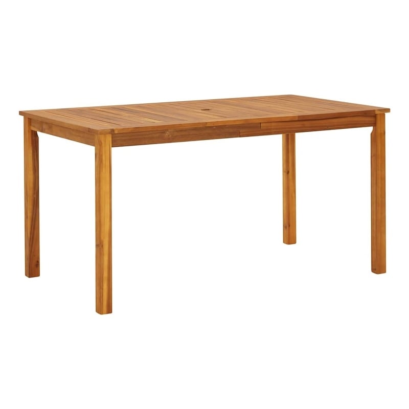 Bowery Hill Solid Acacia Wood Medium Durable Garden Table in Brown