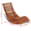Bowery Hill Acacia Wood Ergonomic Rocking Sun Lounger in Light Brown