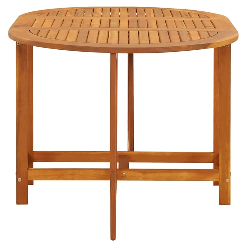 Bowery Hill Solid Acacia Wood Medium Dining Table in Natural Wood