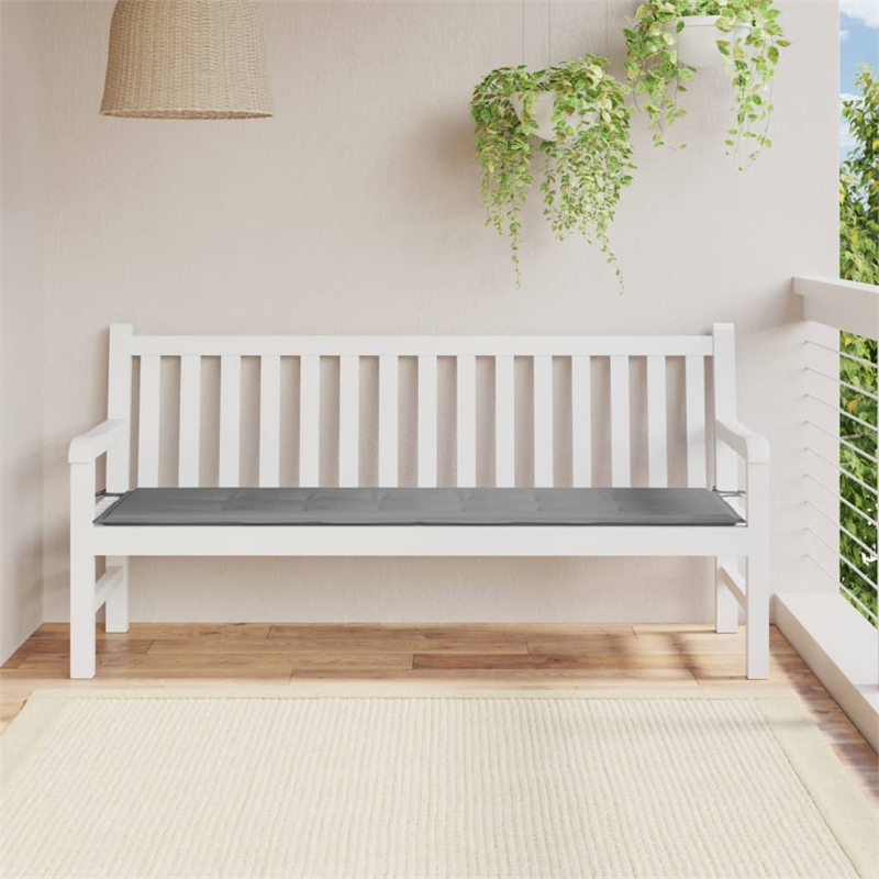 Bowery Hill Contemporary Garden Bench Cushion in Gray Fabric