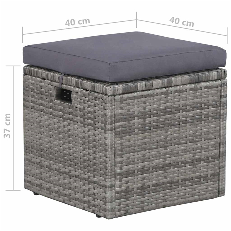 Bowery Hill Synthetic Poly Rattan Sofa Set in Grey and Dark Grey