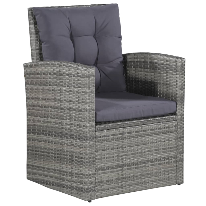 Bowery Hill Synthetic Poly Rattan Sofa Set in Grey and Dark Grey