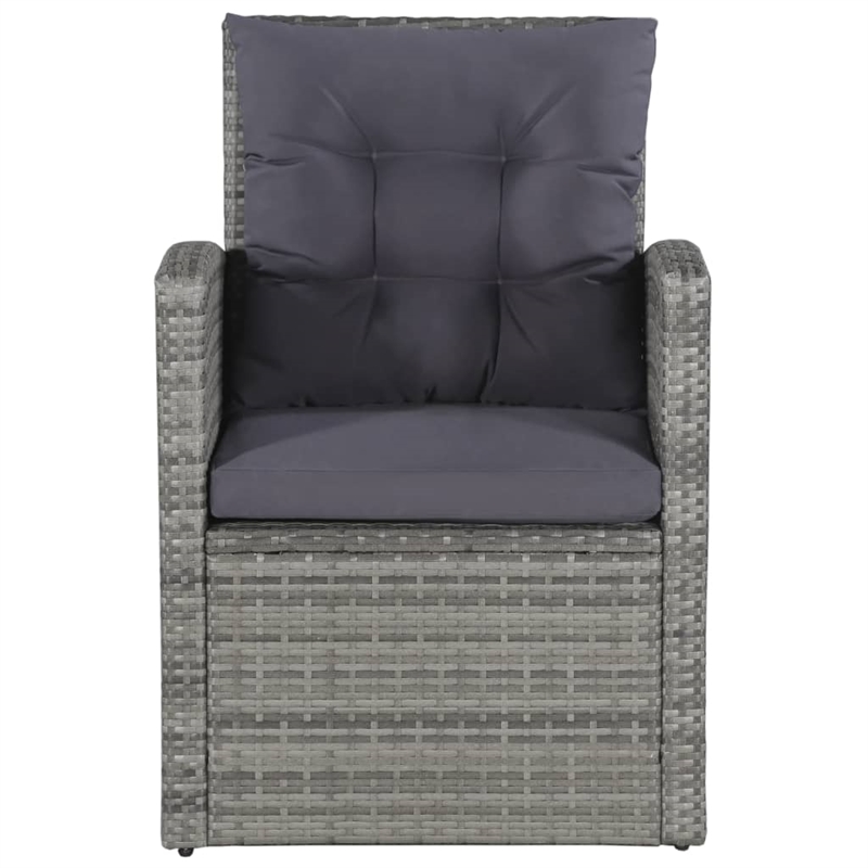Bowery Hill Synthetic Poly Rattan Sofa Set in Grey and Dark Grey