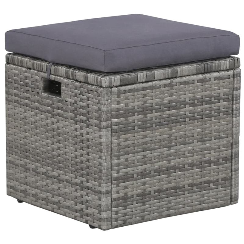 Bowery Hill Synthetic Poly Rattan Sofa Set in Grey and Dark Grey