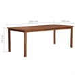 Bowery Hill Solid Acacia Wood Large Durable Dining Table in Natural Brown