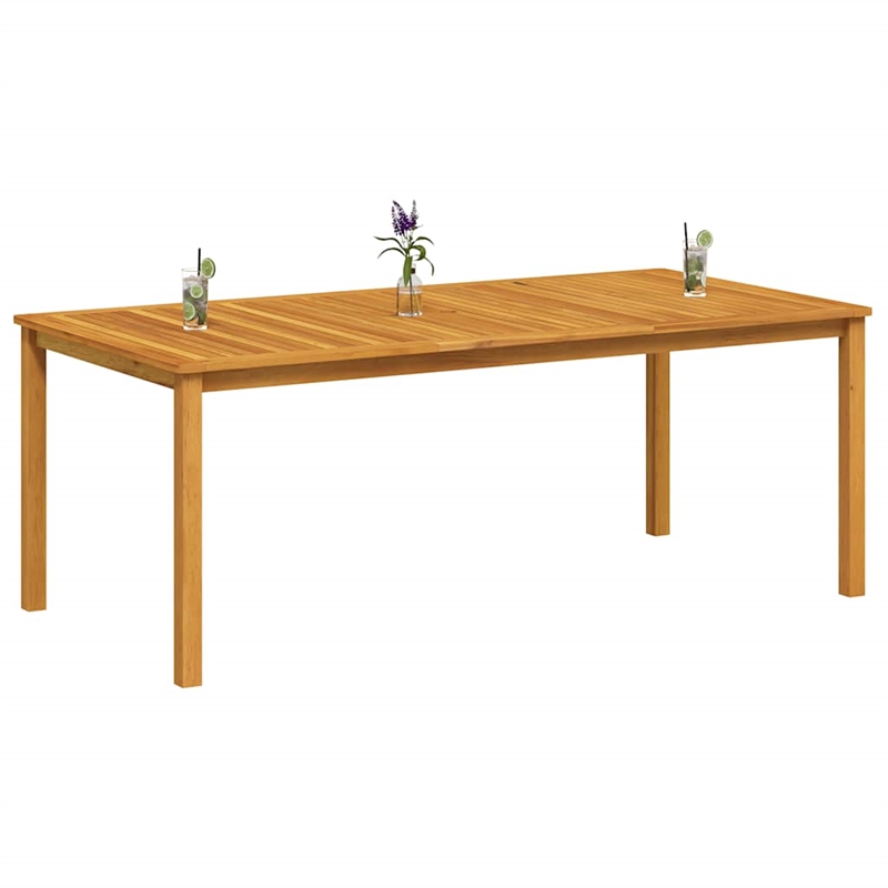 Bowery Hill Solid Acacia Wood Large Durable Dining Table in Natural Brown