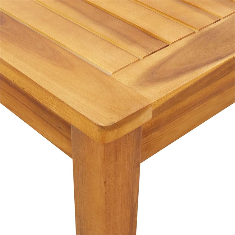 Bowery Hill Solid Acacia Wood Large Durable Dining Table in Natural Brown