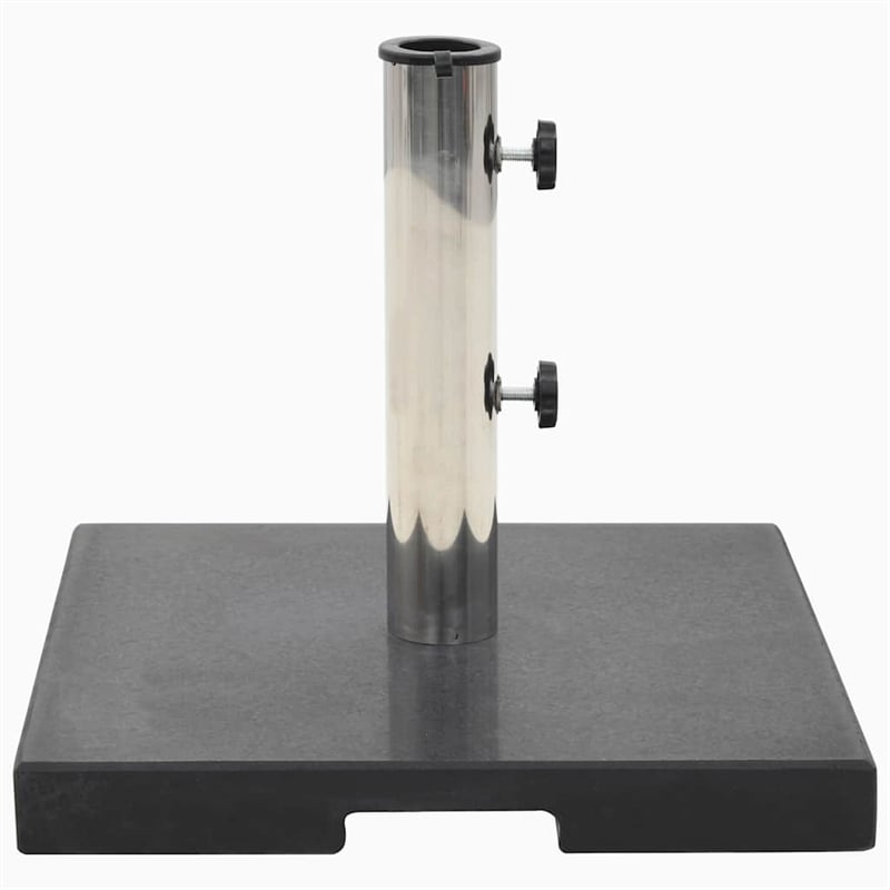 Bowery Hill Contemporary Stainless Steel Parasol Base in Black Granite
