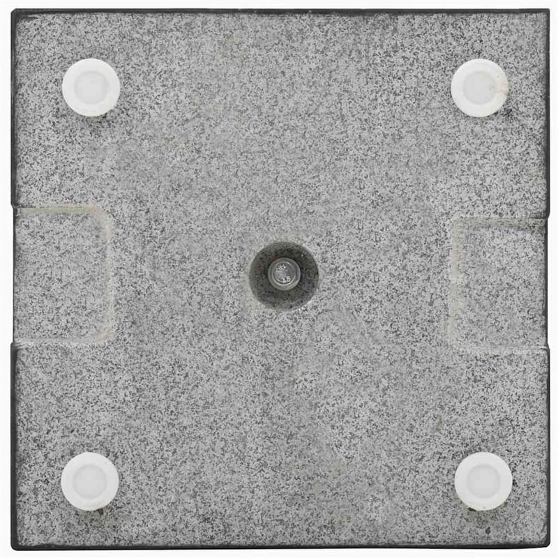 Bowery Hill Contemporary Stainless Steel Parasol Base in Black Granite