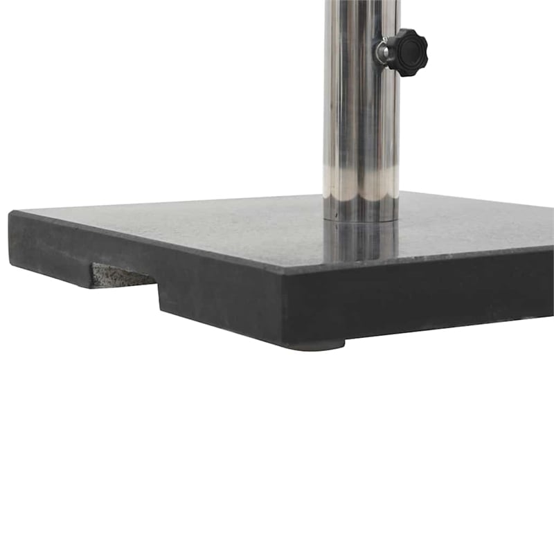 Bowery Hill Contemporary Stainless Steel Parasol Base in Black Granite