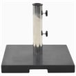 Bowery Hill Contemporary Stainless Steel Parasol Base in Black Granite