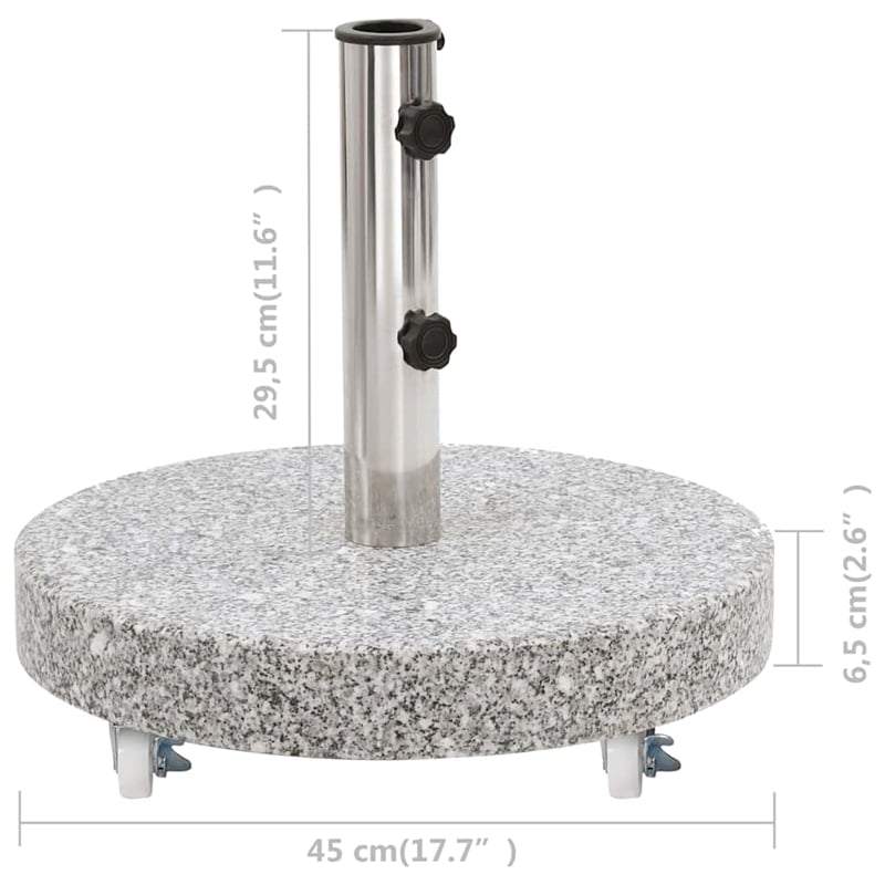 Bowery Hill Medium Stainless Steel Parasol Base in Gray Granite