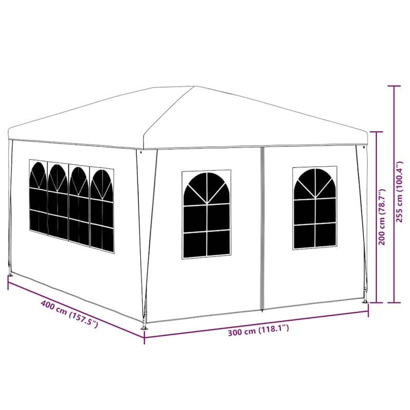 Bowery Hill Contemporary Polyethylene Steel Medium Party Tent in White