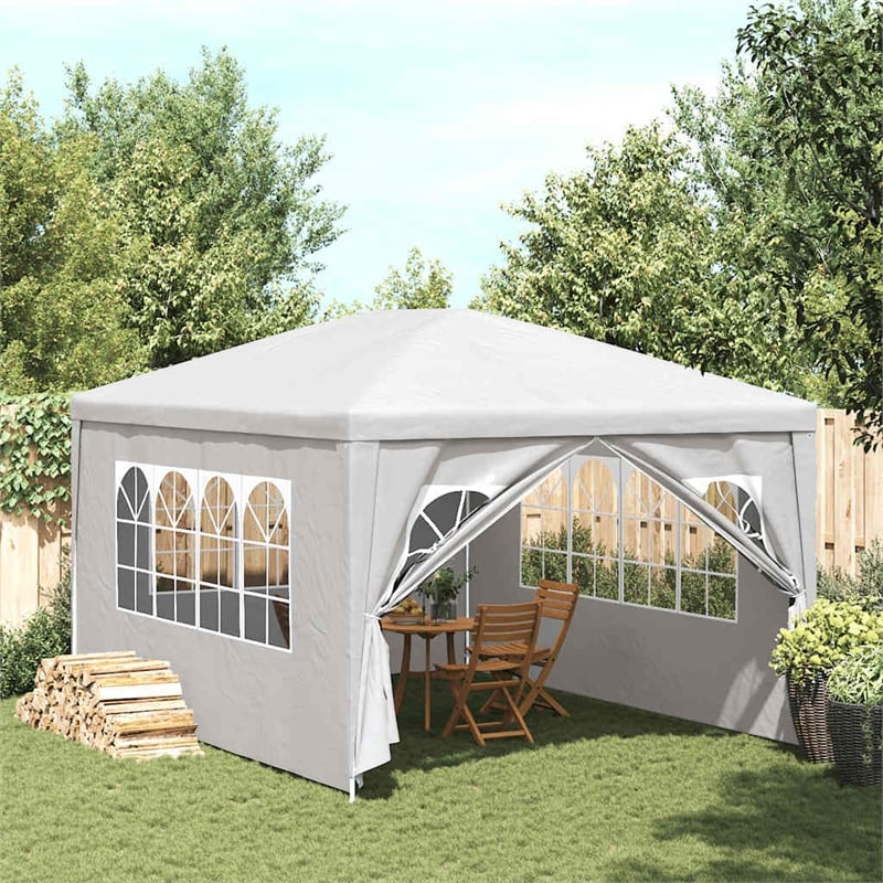 Bowery Hill Contemporary Polyethylene Steel Medium Party Tent in White