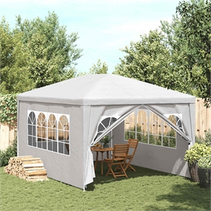 Bowery Hill Contemporary Polyethylene Steel Medium Party Tent in White