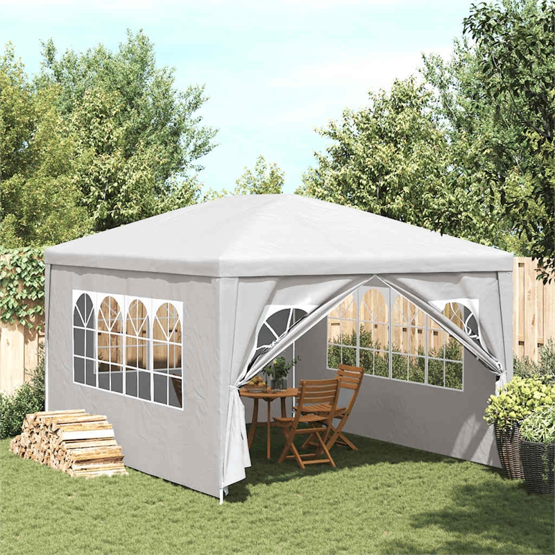Bowery Hill Contemporary Polyethylene Steel Medium Party Tent in White