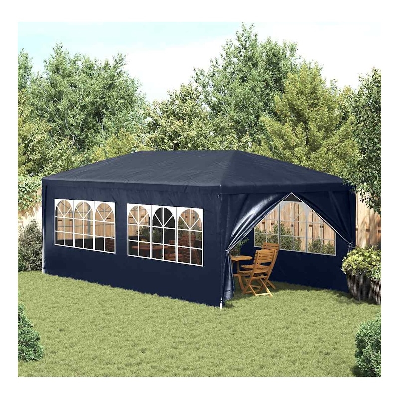 Bowery Hill Contemporary Fabric 10'x20' Party Tent in Blue Finish
