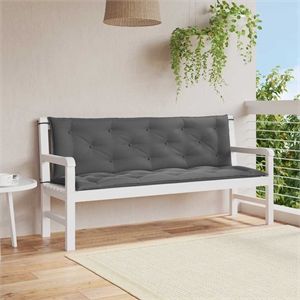 Bowery Hill Contemporary Garden Bench Cushion in Anthracite (Set of 2 )