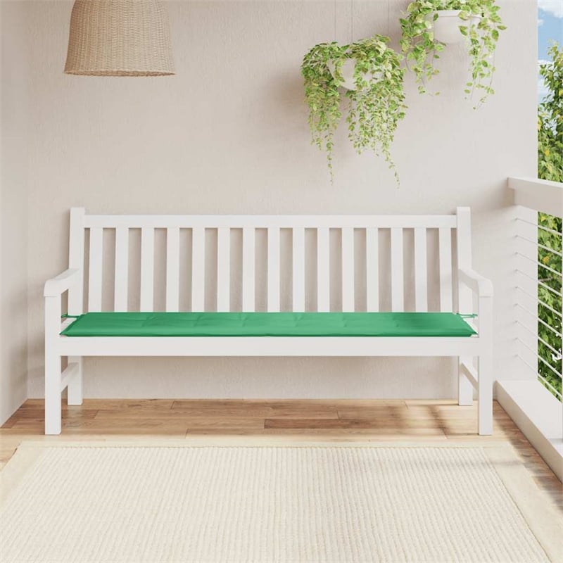 Bowery Hill Contemporary Large Garden Bench Cushion in Green