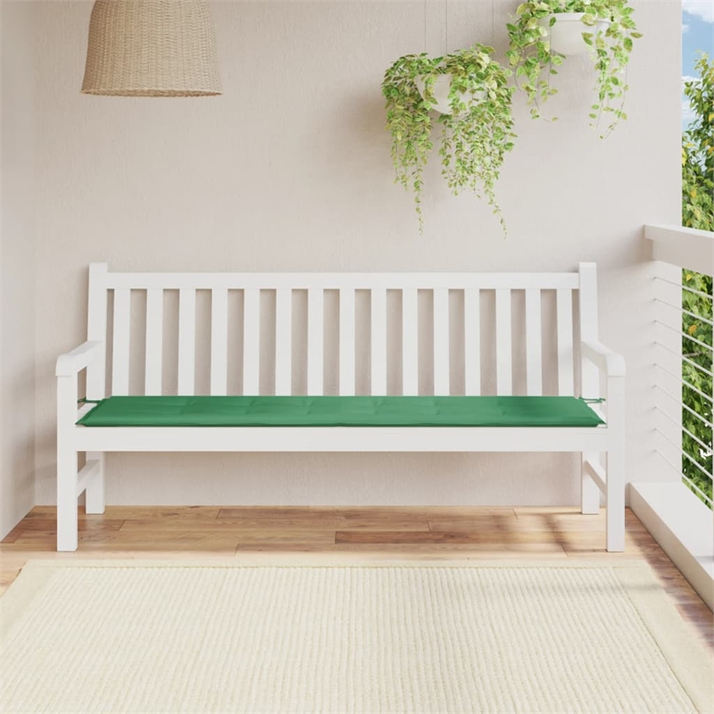 Bowery Hill Contemporary Large Garden Bench Cushion in Green
