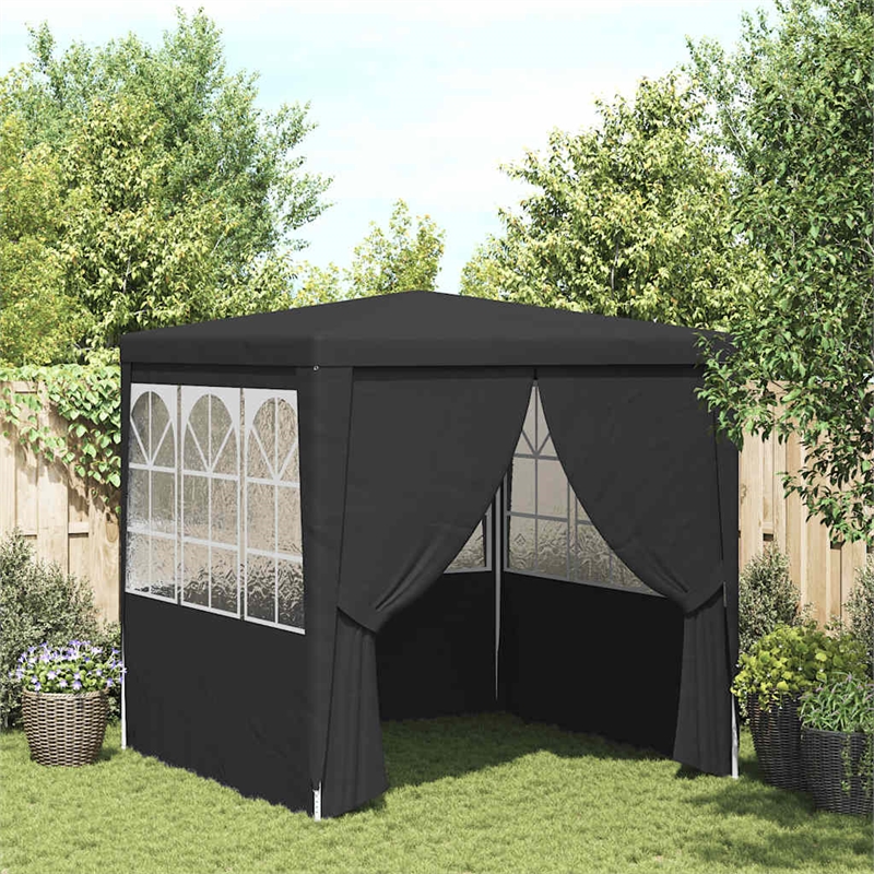 Bowery Hill Polyethylene 8.2x8.2 ft Party Tent in Anthracite