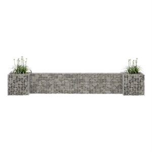 Bowery Hill Contemporary Steel Wire Gabion Planter in Silver
