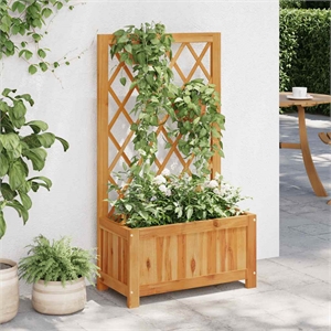 Bowery Hill Solid acacia wood Medium Garden Raised Bed in Natural Wood color