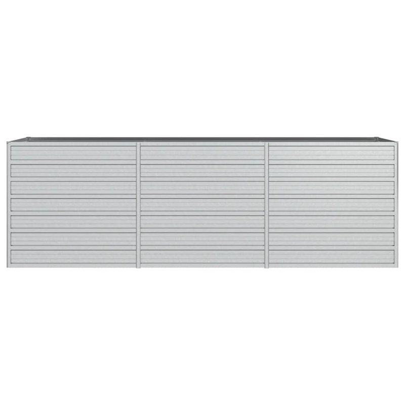 Bowery Hill Galvanized Steel Large Garden Raised Bed in Silver