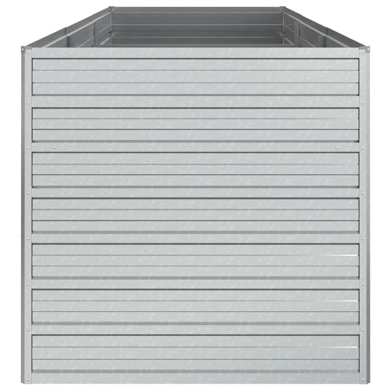 Bowery Hill Galvanized Steel Large Garden Raised Bed in Silver