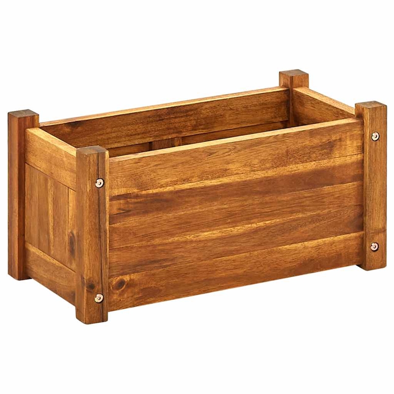 Bowery Hill Acacia wood with oil finish Compact Durable Raised Bed in Brown