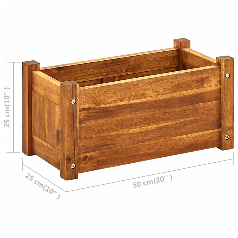 Bowery Hill Acacia wood with oil finish Compact Durable Raised Bed in Brown