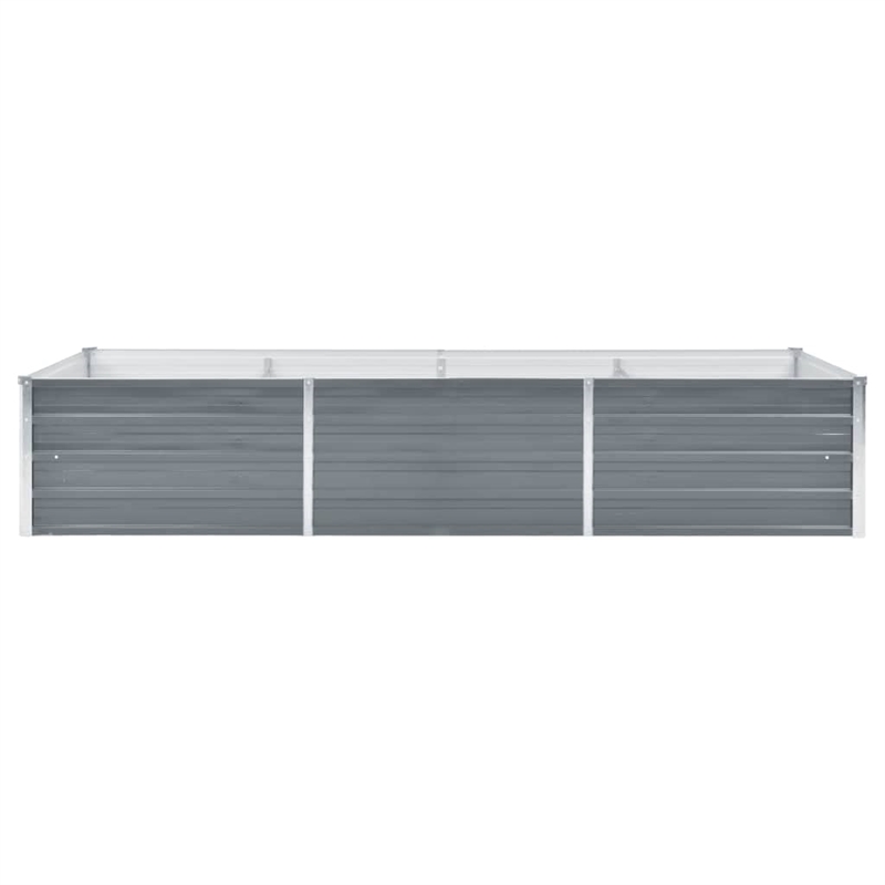 Bowery Hill Contemporary Galvanized Steel Durable Raised Bed in Grey
