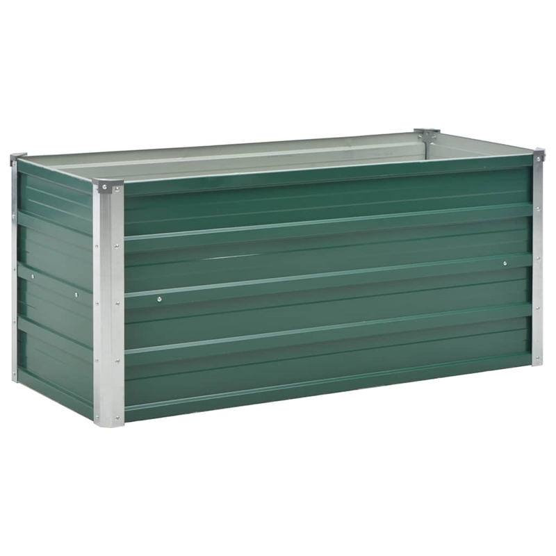 Bowery Hill Contemporary Galvanized Steel Durable Raised Bed in Green