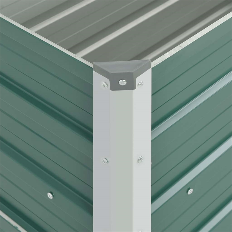 Bowery Hill Contemporary Galvanized Steel Durable Raised Bed in Green