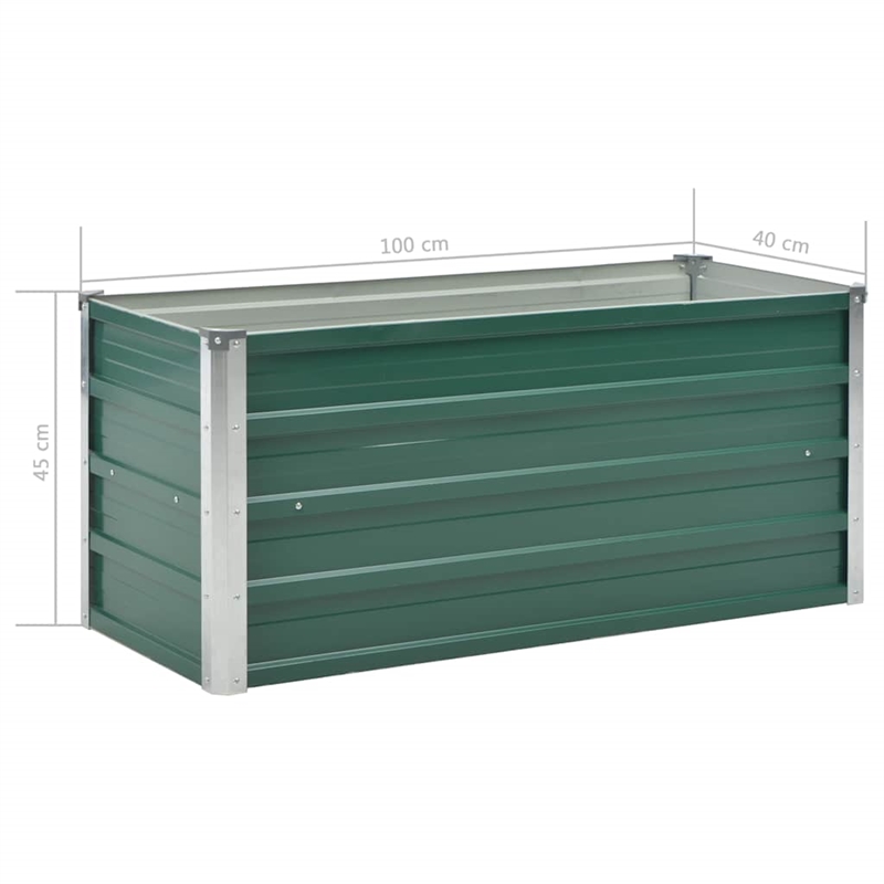 Bowery Hill Contemporary Galvanized Steel Durable Raised Bed in Green