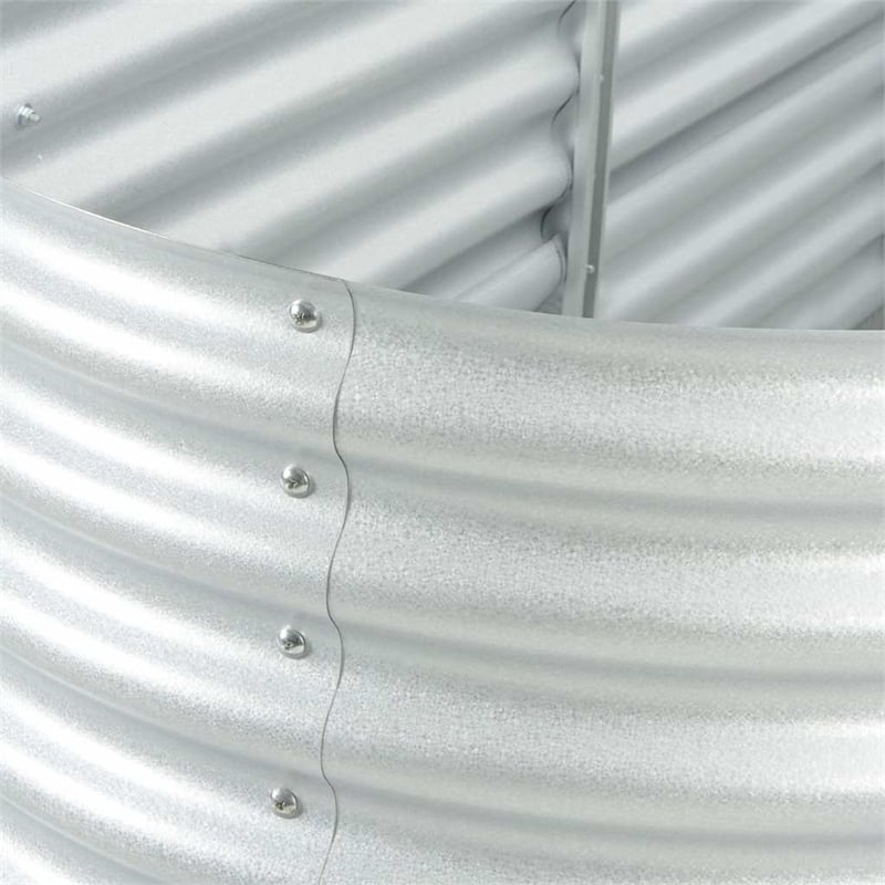 Bowery Hill Galvanized steel Large Durable Garden Raised Bed in Silver