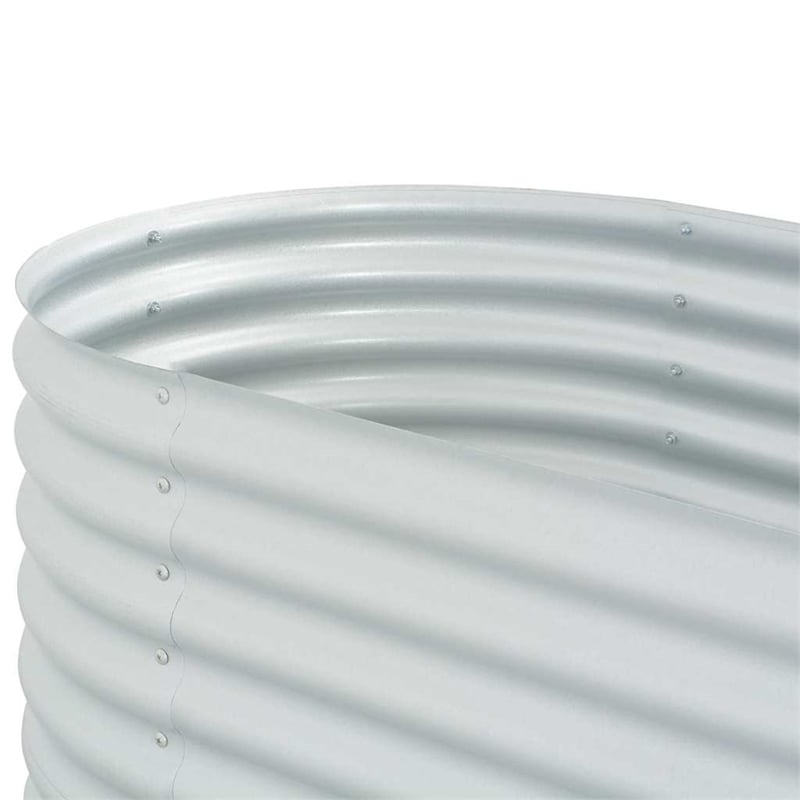 Bowery Hill Galvanized steel Large Durable Garden Raised Bed in Silver