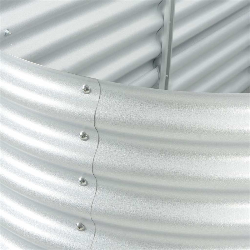 Bowery Hill Galvanized steel Large Durable Garden Raised Bed in Silver