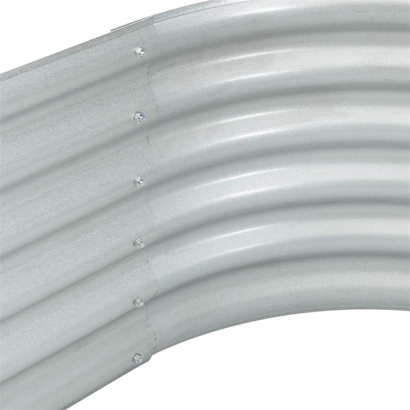 Bowery Hill Galvanized Steel Large Durable Garden Raised Bed in Silver