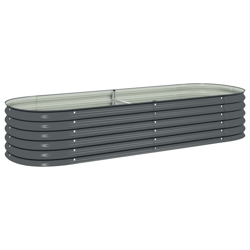 Bowery Hill Galvanized Steel Large Durable Garden Raised Bed in Gray