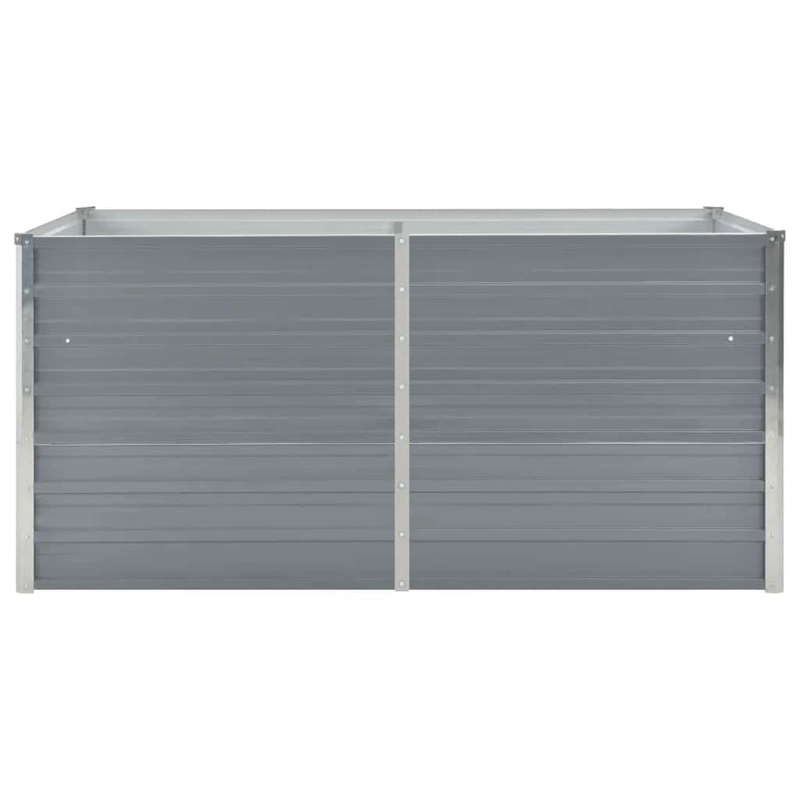 Bowery Hill Contemporary Galvanized Steel Raised Garden Bed in Grey