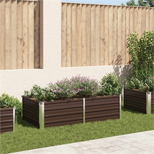Bowery Hill Galvanized steel Large Durable Raised Garden Bed in Brown