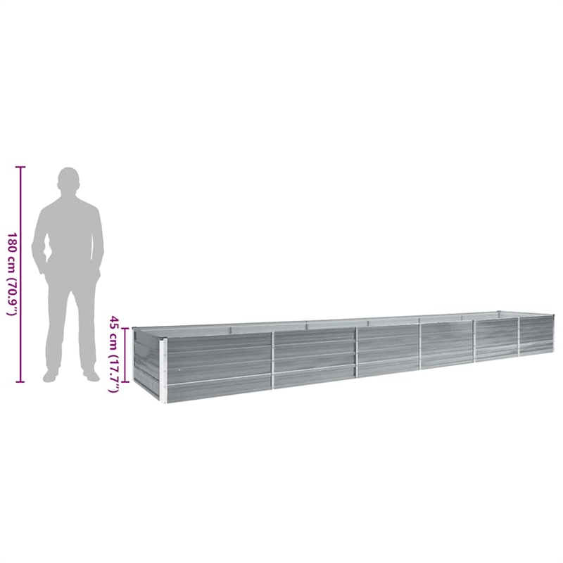 Bowery Hill Galvanized steel Large Durable Raised Bed Raised Bed in Gray